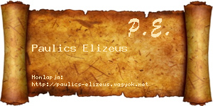 Paulics Elizeus névjegykártya